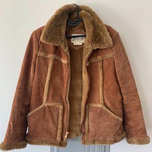 1970s Vintage Cowboy Sherpa Rancher Coat Sz 40